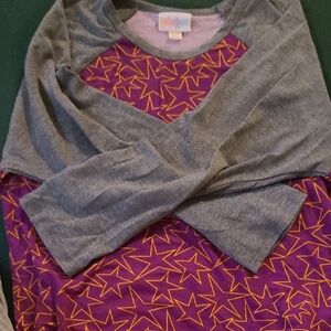 LuLaRoe Lavender and Gray Tee